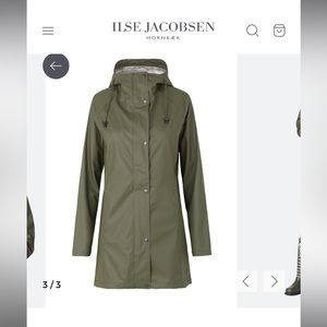 Ilse Jacobsen Hornbaek stylish hooded raincoat size EU 34